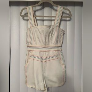Urban Outfitters White Romper w rainbow stripes